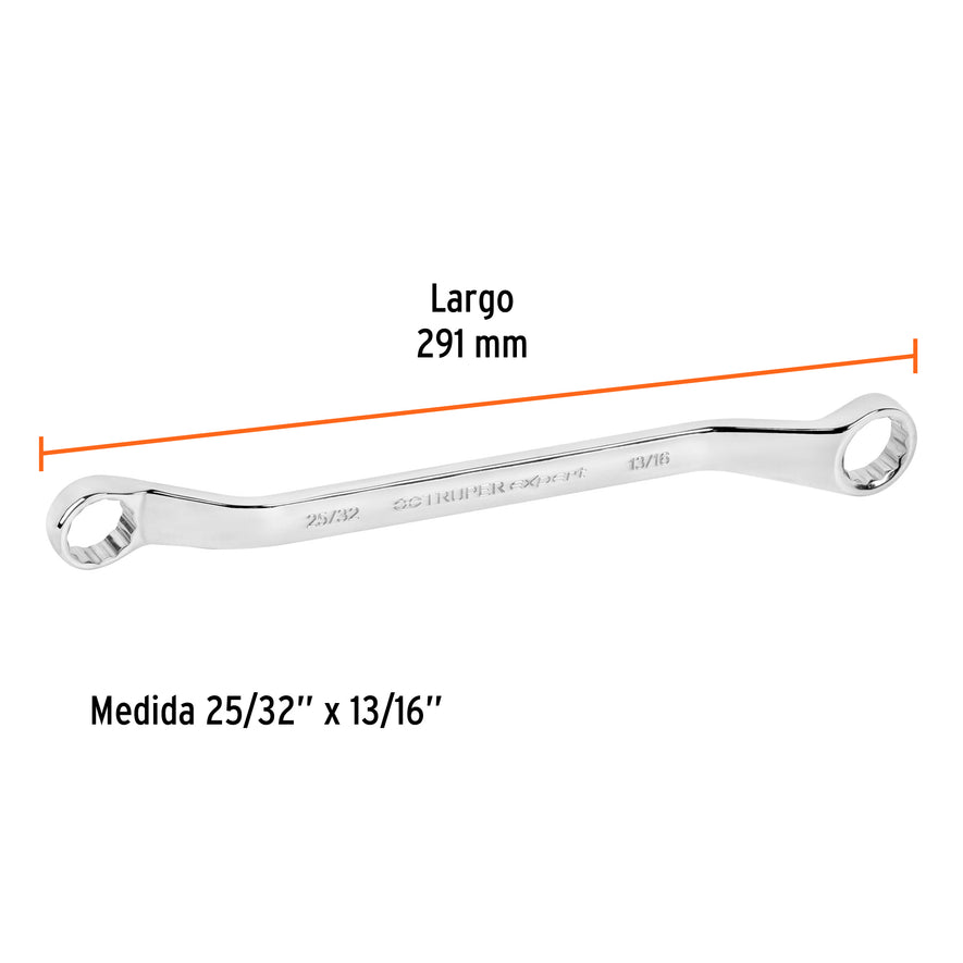 Llave de estrías 25/32 x 13/16' x 291mm largo, Truper Expert Caja con 6, 15755