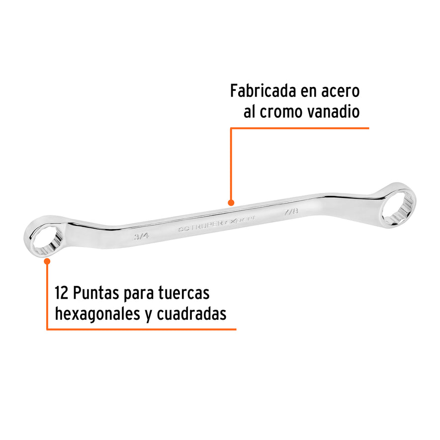Llave de estrías 3/4 x 7/8' x 291 mm largo, Truper Expert Caja con 6, 15753
