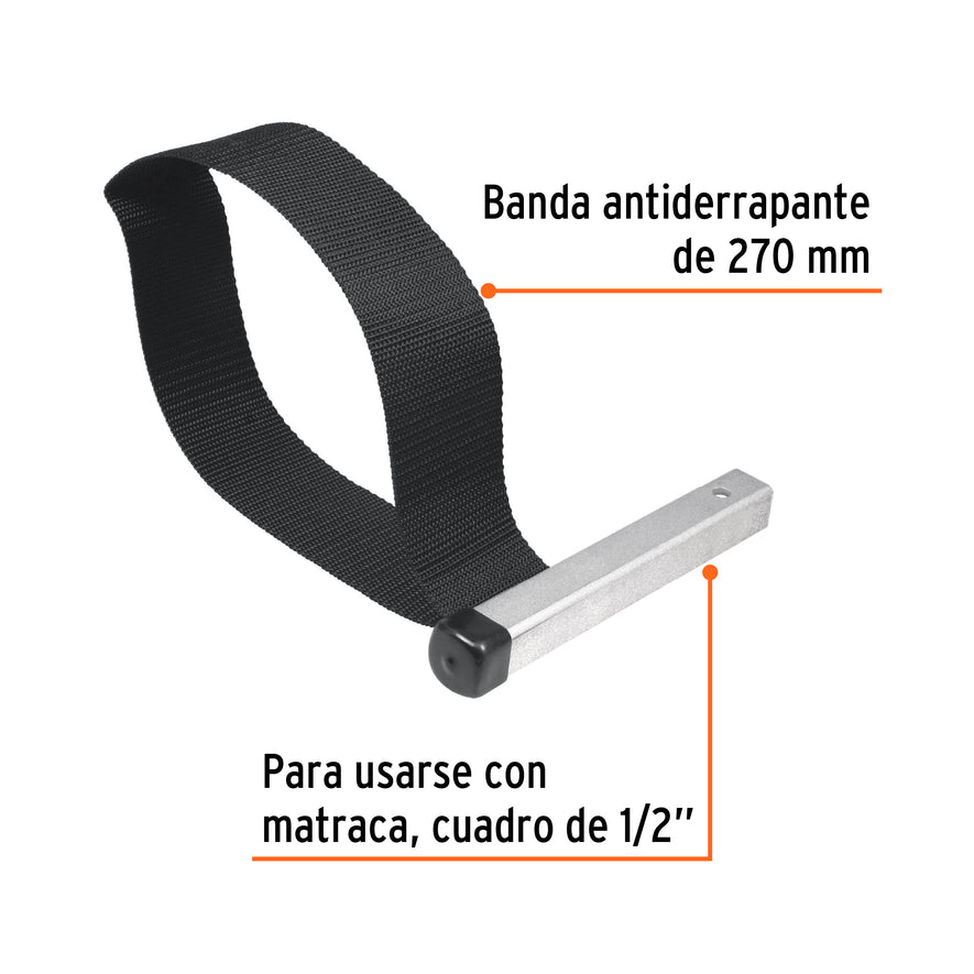 Llave de banda de nylon 6' para filtro de aceite, Truper Caja con 6, 14526
