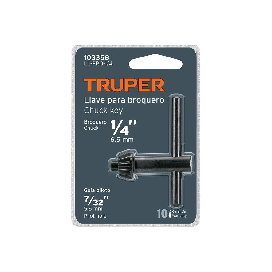 Llave para broquero de 1/4', Truper Caja con 6, 103358