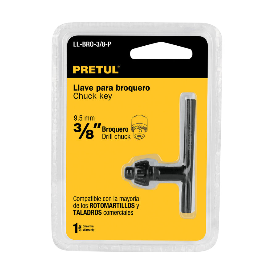 Llave para broquero de 3/8', Pretul Caja con 6, 27035