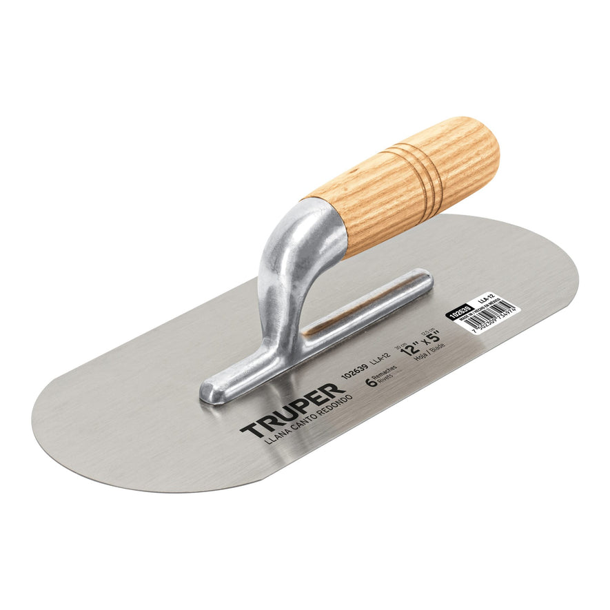 Llana canto redondo 12' x 5' con mango de madera, Truper Caja con 3, 102639