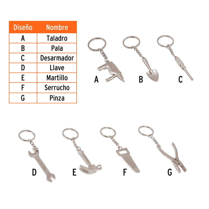Llaveros tipo herramienta, 49 piezas surtidas Caja con 49, 13337