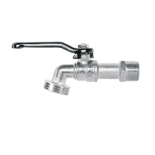 Llave de esfera de zinc 1/2', 110 g, s/adaptador, Basic Caja con 12, 48243