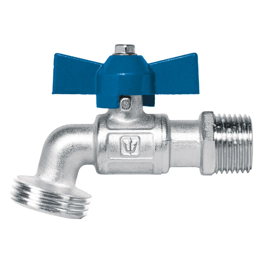 Llave esfera de latón 1/2', maneral corto, 130g, s/adaptador Caja con 6, 45967