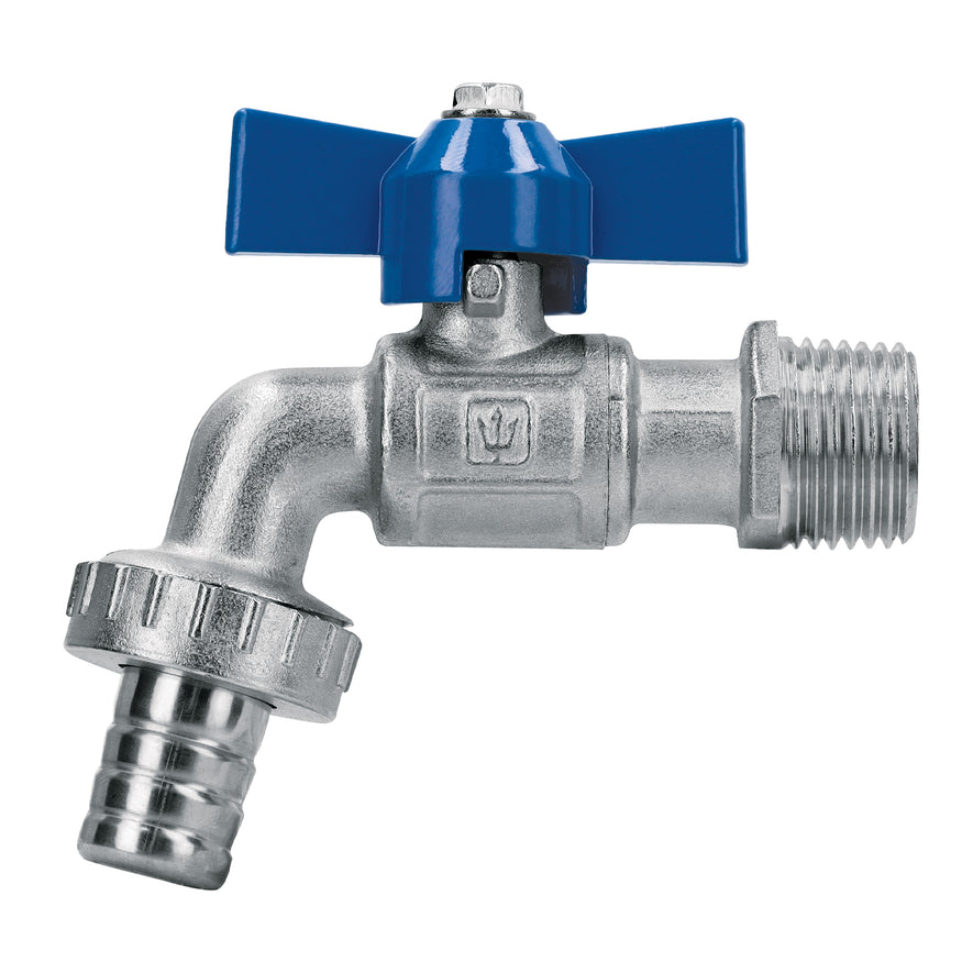 Llave de esfera c/maneral corto, latón, 130gr, 1/2', Foset Caja con 6, 48308