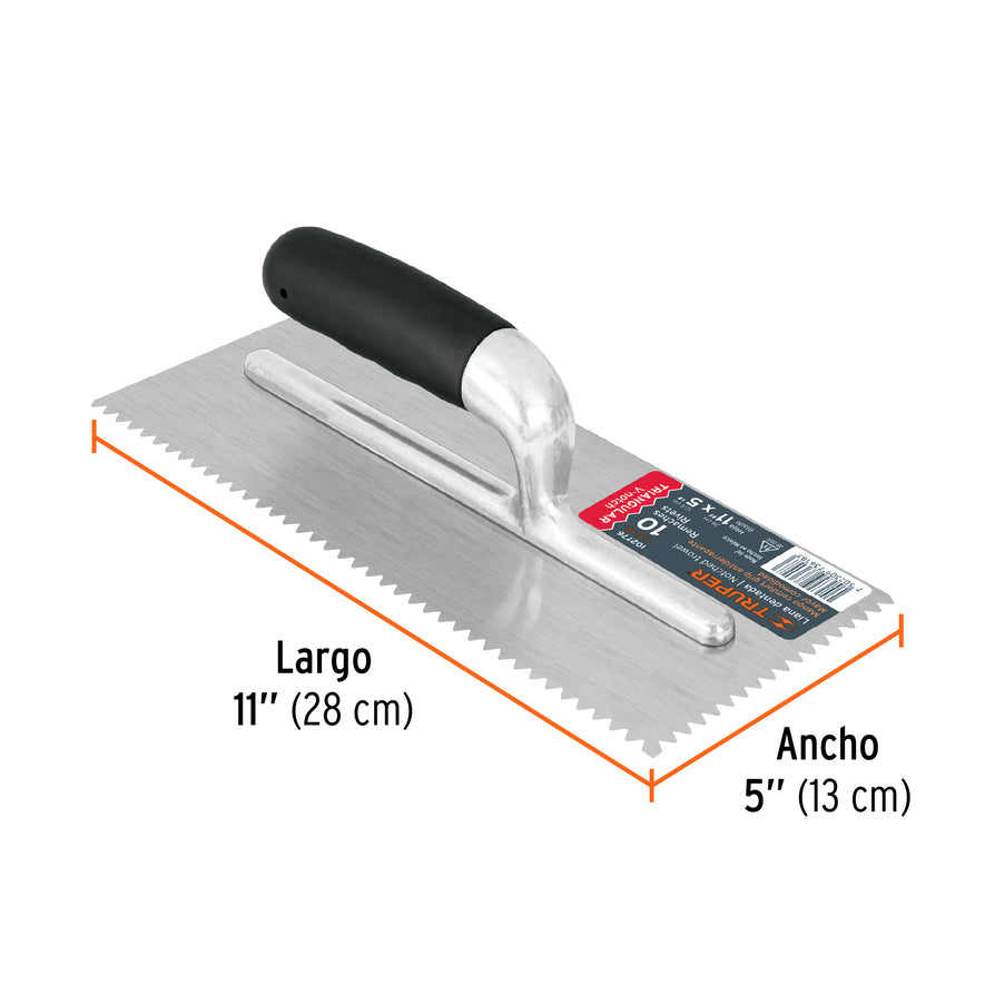 Llana 11' dentado triangular, 10 remaches, mgo comfort grip Caja con 6, 102776