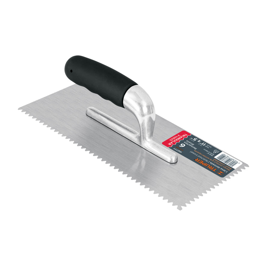 Llana 11' dentado triangular, 6 remaches, mgo comfort grip Caja con 6, 102777