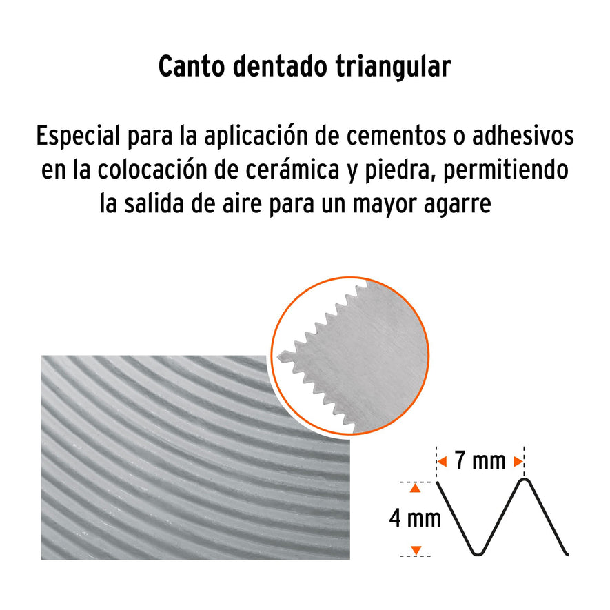 Llana 11' dentado triangular, 6 remaches, mgo comfort grip Caja con 6, 102777