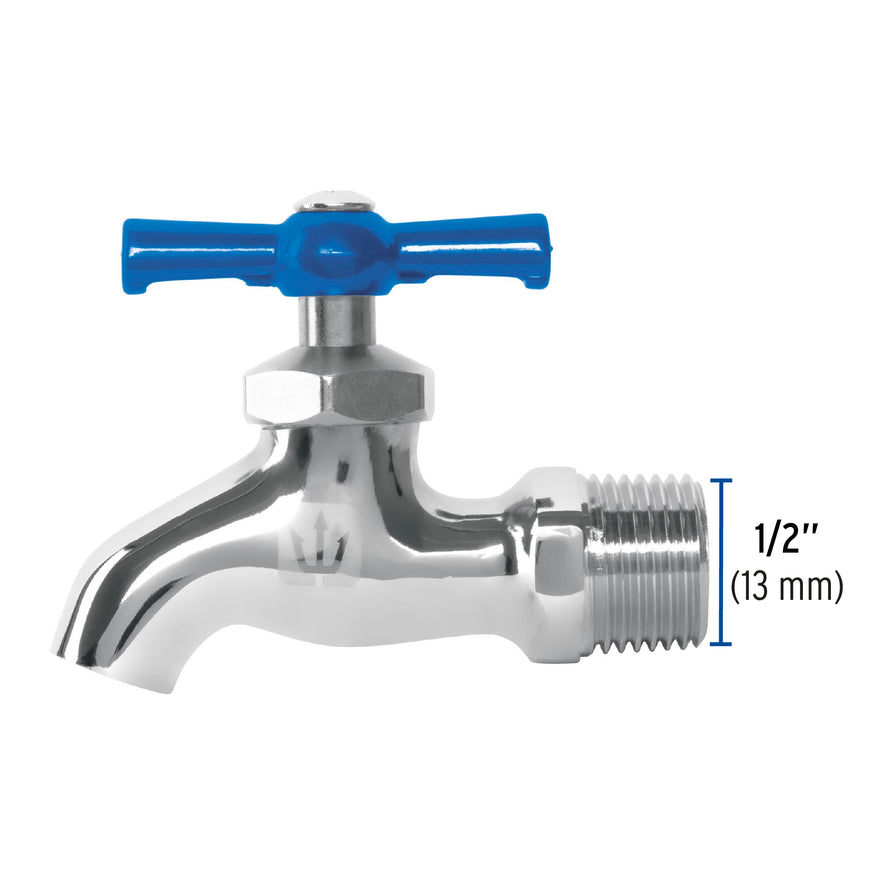 Llave de nariz de latón cromado, 135 g, entrada 1/2', Foset Caja con 6, 49086