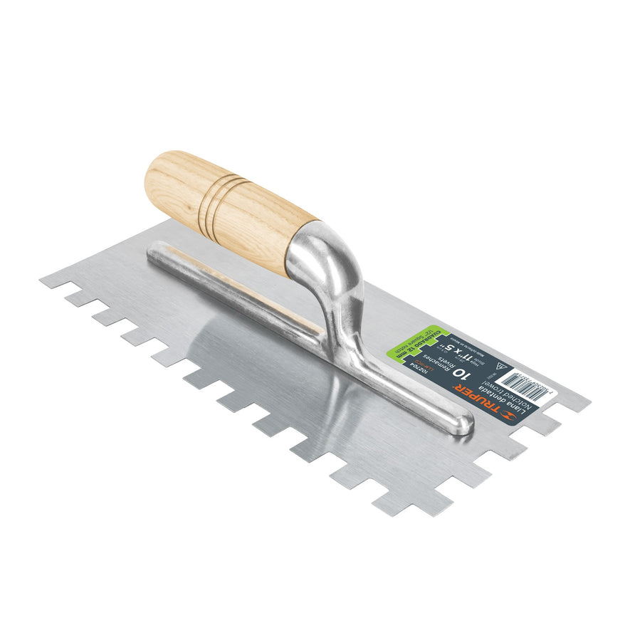 Llana 11' dentado cuadrado 1/2', 10 remaches, mgo madera Caja con 6, 102704