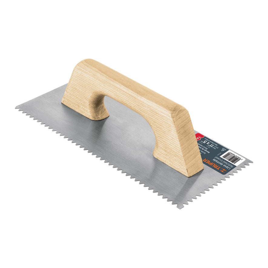 Llana 11' dentado triangular, tipo español, mgo madera Caja con 6, 11524