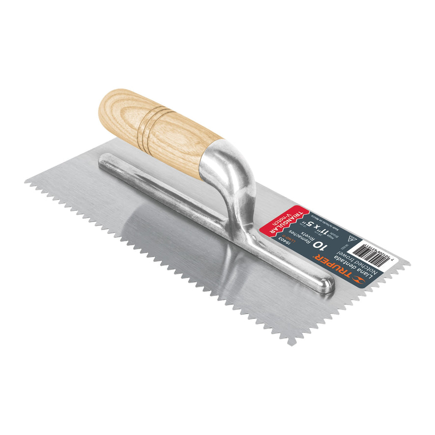 Llana 11' dentado triangular, 10 remaches, mgo madera,Truper Caja con 6, 15403