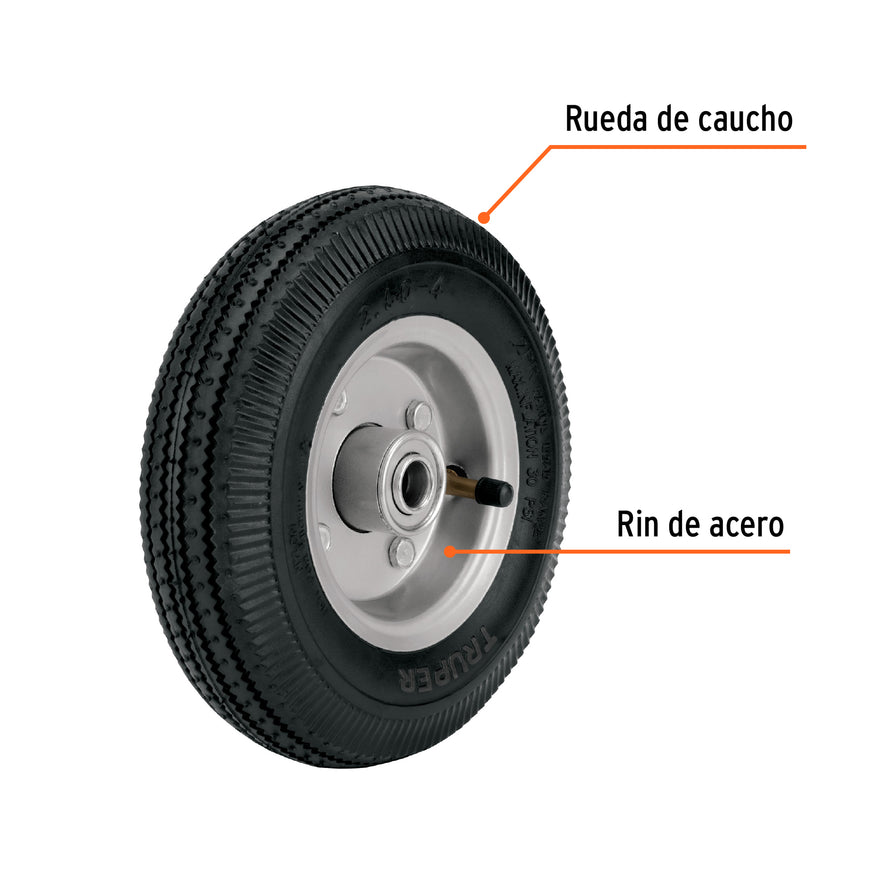 Rueda neumática 10' para eje lateral, Truper Caja con 2, 45902