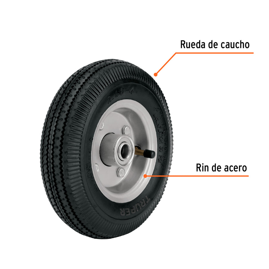 Rueda neumática 8' para eje central, Truper Caja con 2, 45903