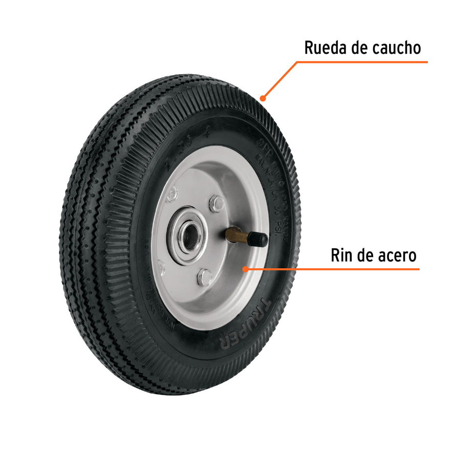Rueda neumática 8' para eje lateral, Truper Caja con 2, 45901