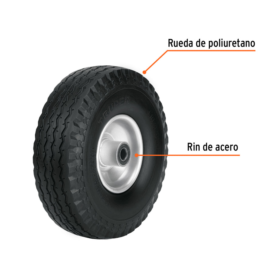 Rueda imponchable 10' para eje central, Truper Caja con 2, 45909