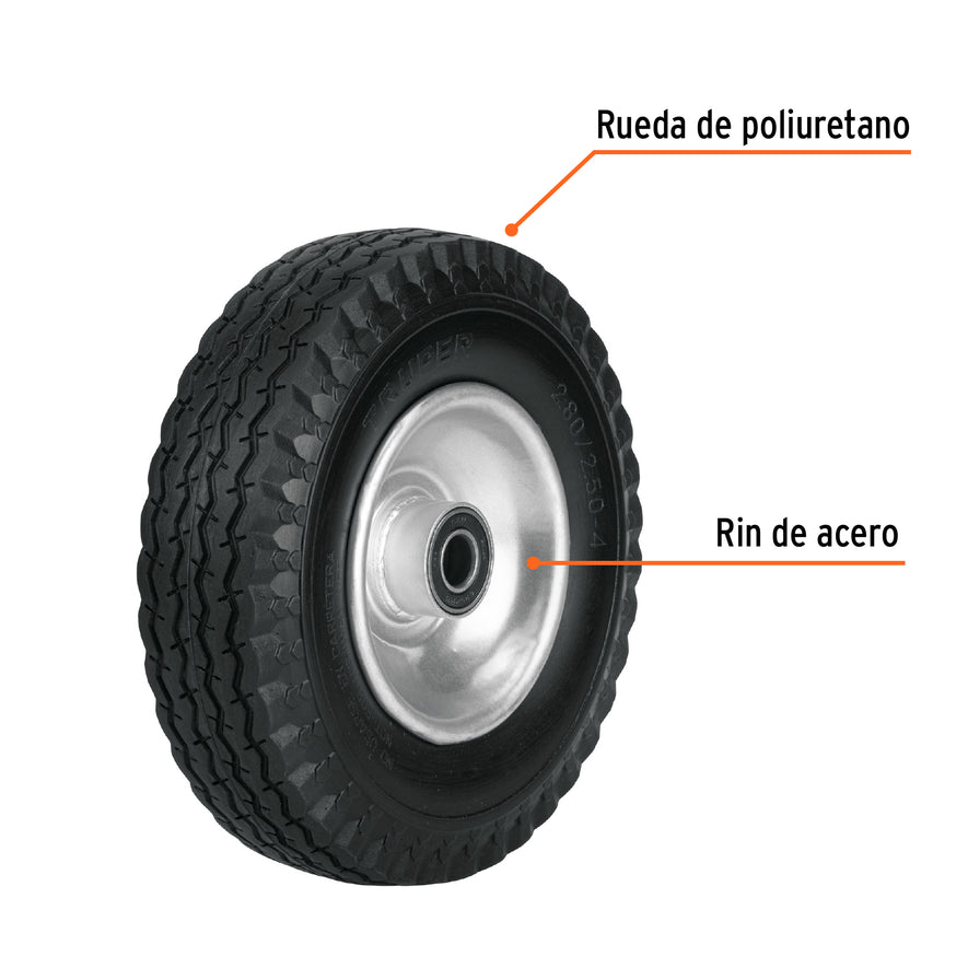 Rueda imponchable 8' para eje central, Truper Caja con 2, 49016