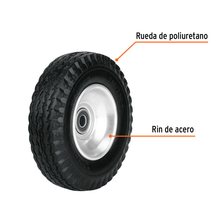 Rueda imponchable 8' para eje lateral, Truper Caja con 2, 45910