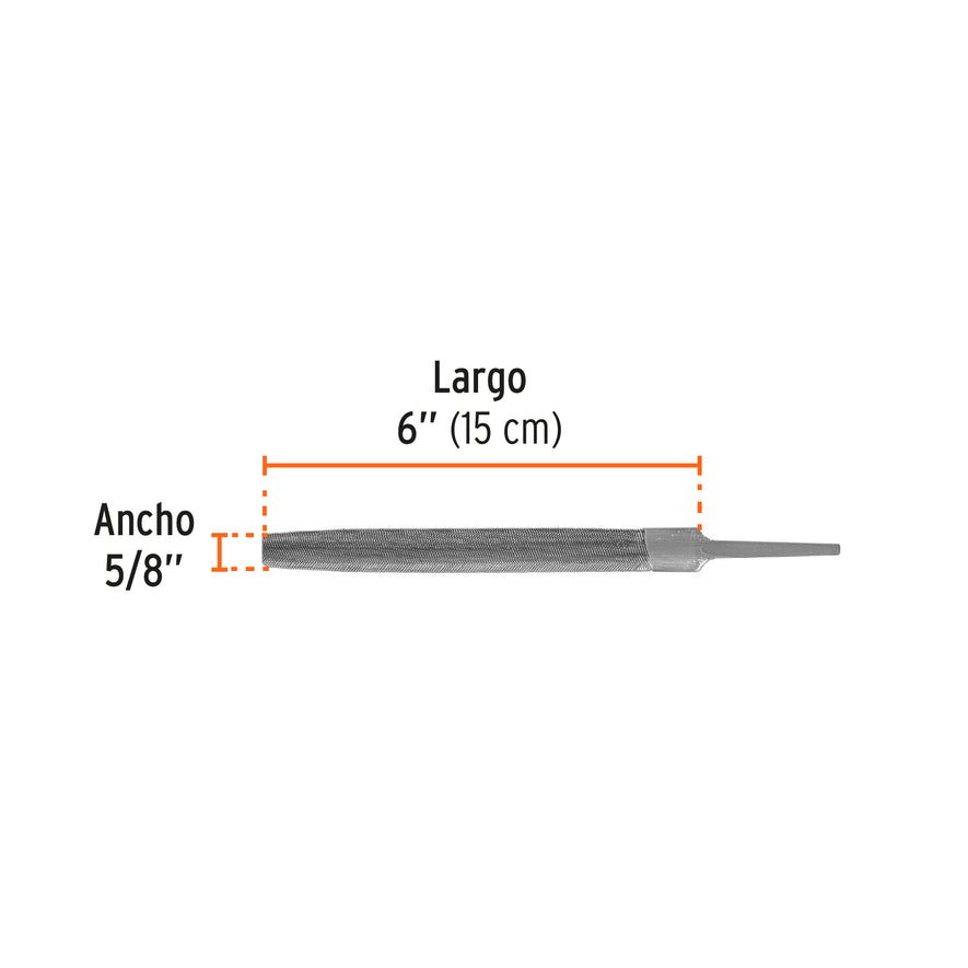 Lima media caña bastarda 6', Truper Caja con 6, 15169