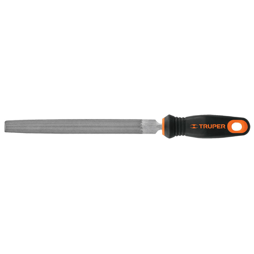 Lima media caña bastarda 8' mango doble inyección, Truper Caja con 6, 15318