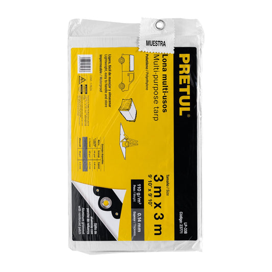 Lona 3 x 3 m, blanca, Pretul Caja con 4, 23771