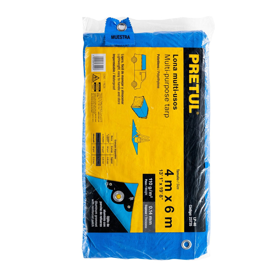 Lona 4 x 6 m, azul, Pretul Caja con 2, 23735