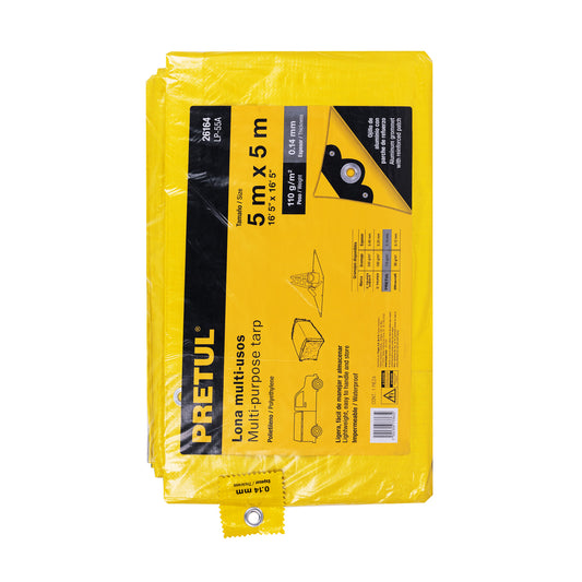 Lona 5 x 5 m, amarilla, Pretul Caja con 2, 26164