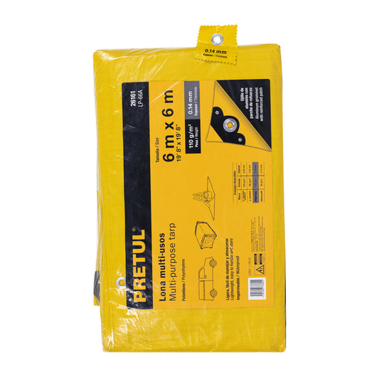 Lona 6 x 6 m, amarilla, Pretul Caja con 2, 26161