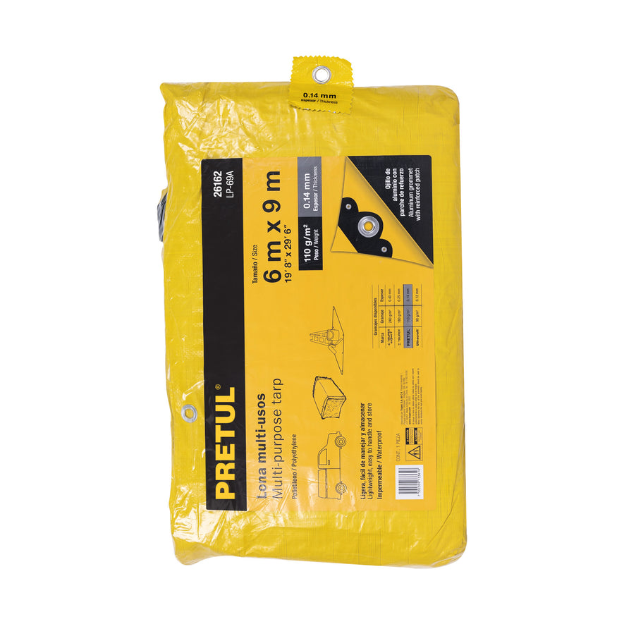 Lona 6 x 9 m, amarilla, Pretul, 26162