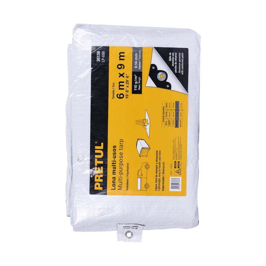 Lona 6 x 9 m, blanca, Pretul, 26138