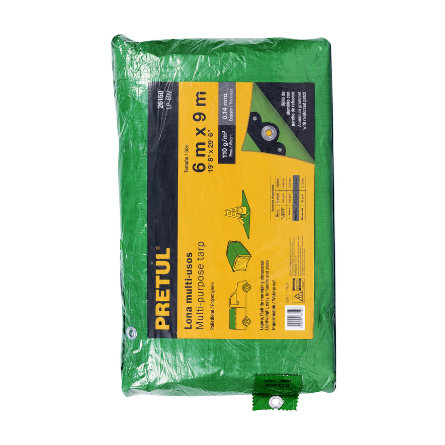 Lona 6 x 9 m, verde, Pretul, 26150