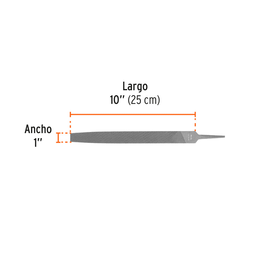 Lima plana bastarda 10', Truper Caja con 6, 15144