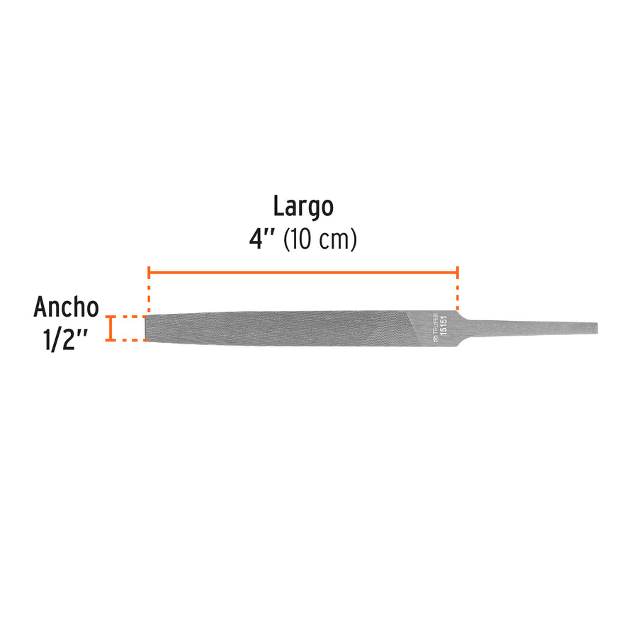 Lima plana muza 4', Truper Caja con 6, 15151