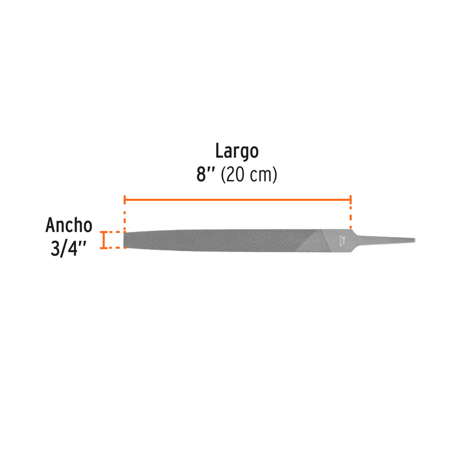 Lima plana muza 8', Truper Caja con 6, 15155