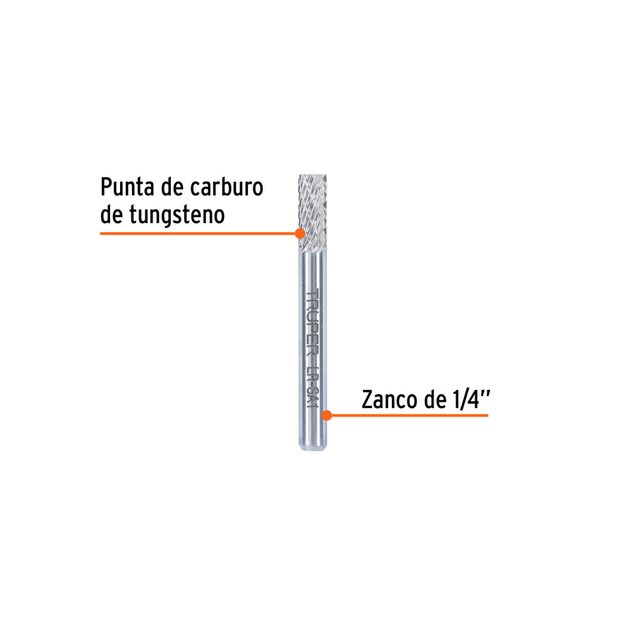 Lima rotativa cilindrica 1/4, SA-1, TRUPER Caja con 3, 103476