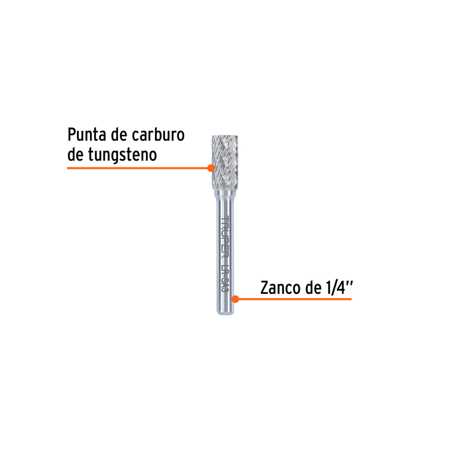 Lima rotativa cilindrica 3/8, SA-3, TRUPER Caja con 3, 103477