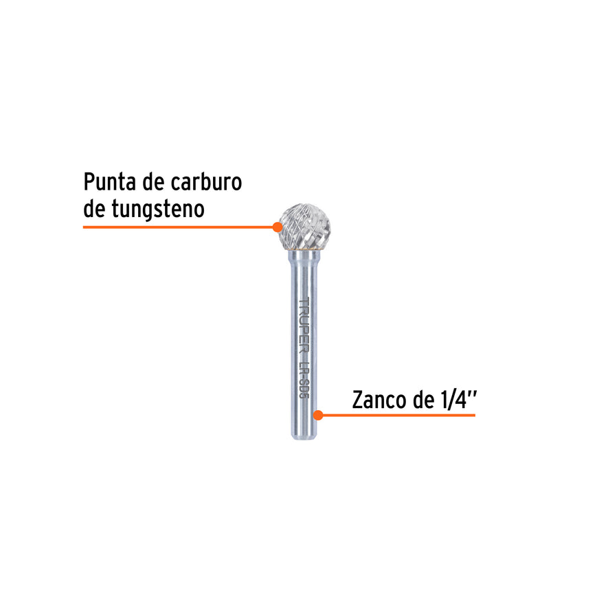 Lima rotativa esférica 1/2, SD-5, TRUPER Caja con 3, 103481