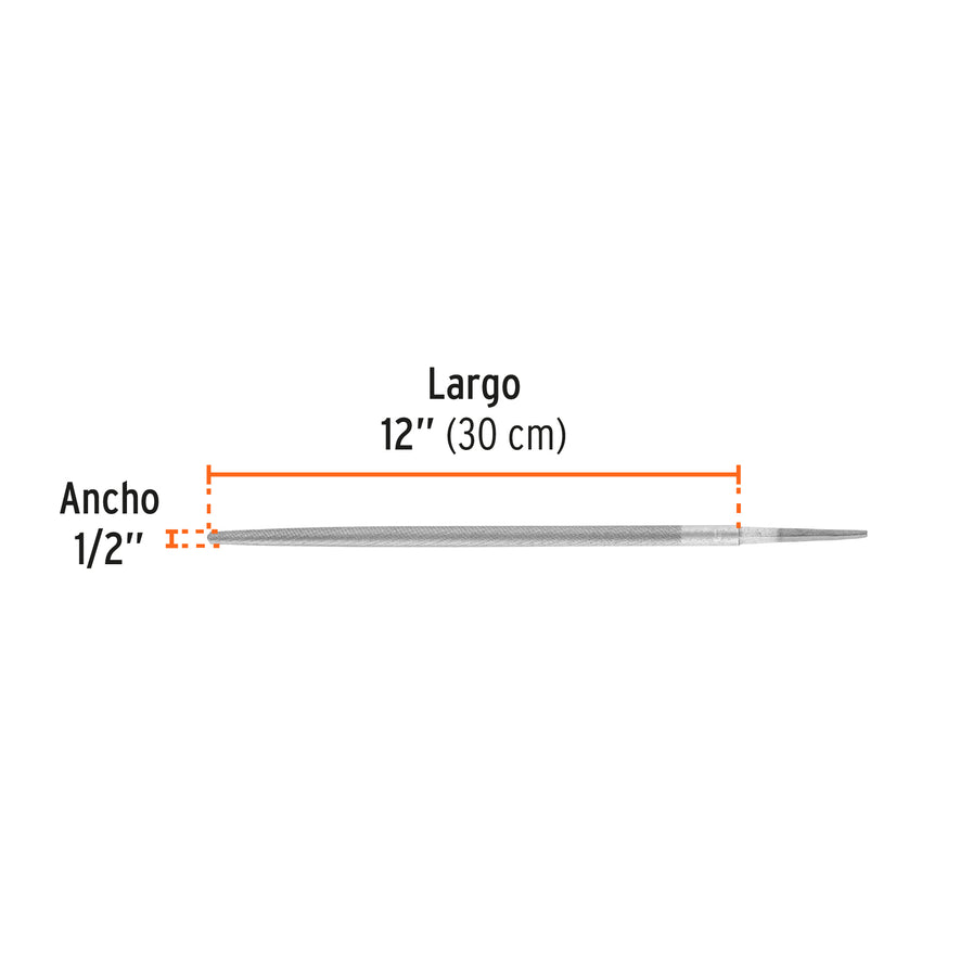 Lima redonda muza 12', Truper Caja con 6, 15201