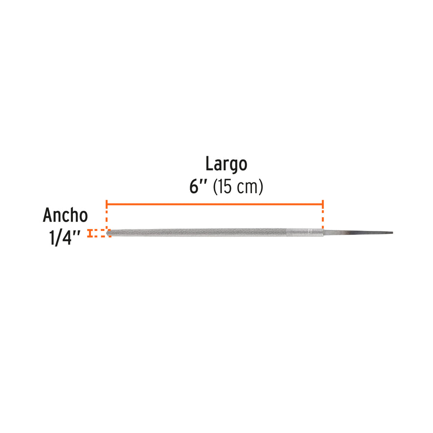Lima redonda muza 6', Truper Caja con 6, 15195