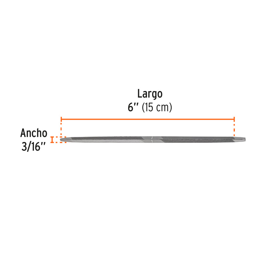 Lima triángulo doble 6', Truper Caja con 6, 15133