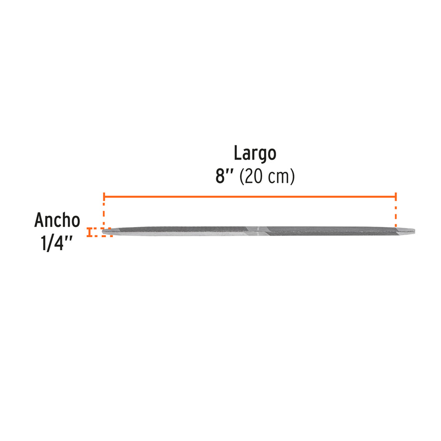 Lima triángulo doble 8', Truper Caja con 6, 15135