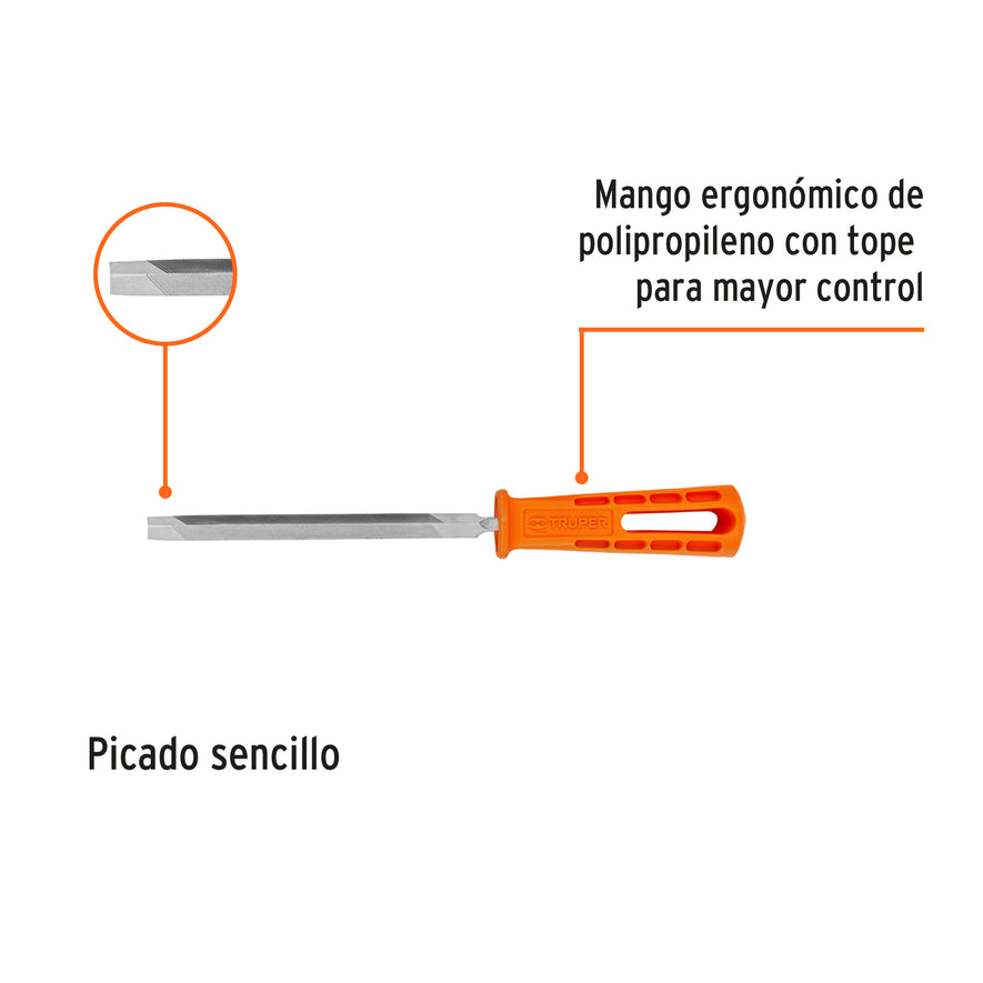 Lima triángulo pesado 6', 32 dpp con mango, Truper Caja con 12, 19679