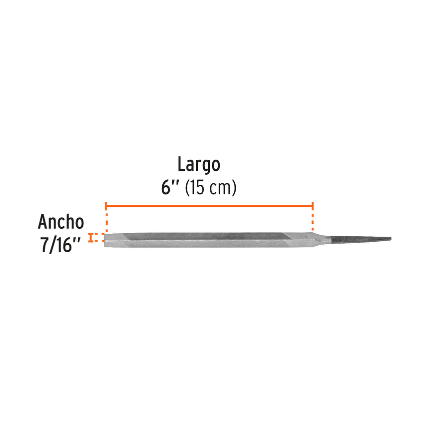 Lima triangular 6' para machete, 36 dpp, Truper Caja con 6, 15128