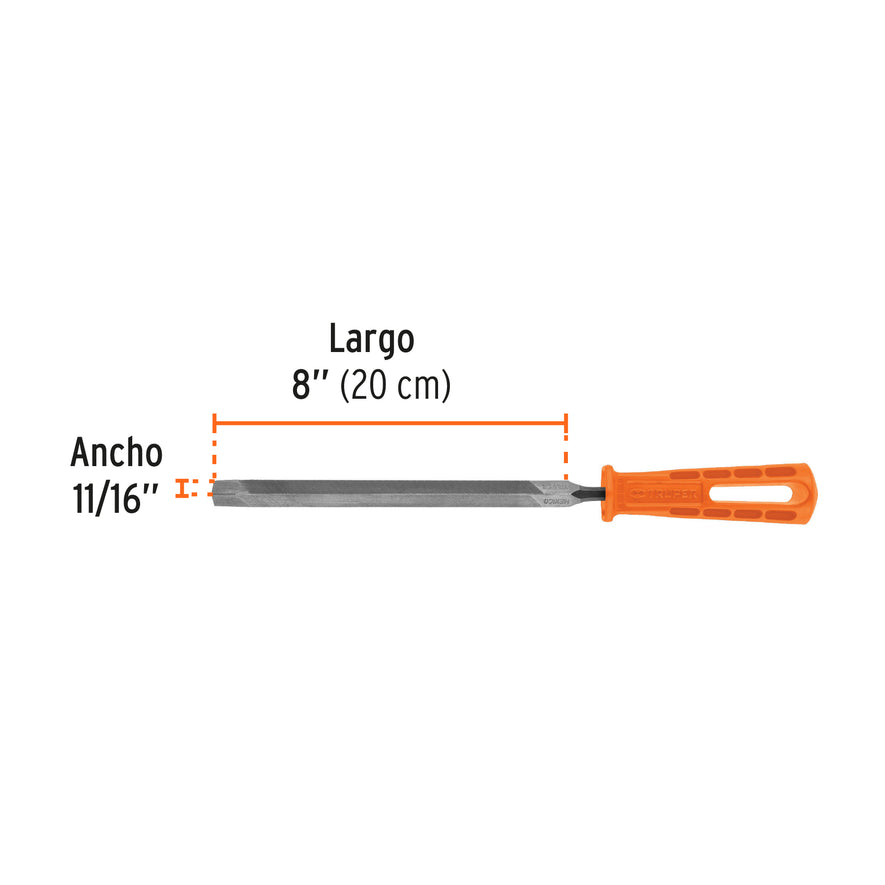 Lima triángular 8' para machete, 36 dpp, con mango, Truper Caja con 6, 10922