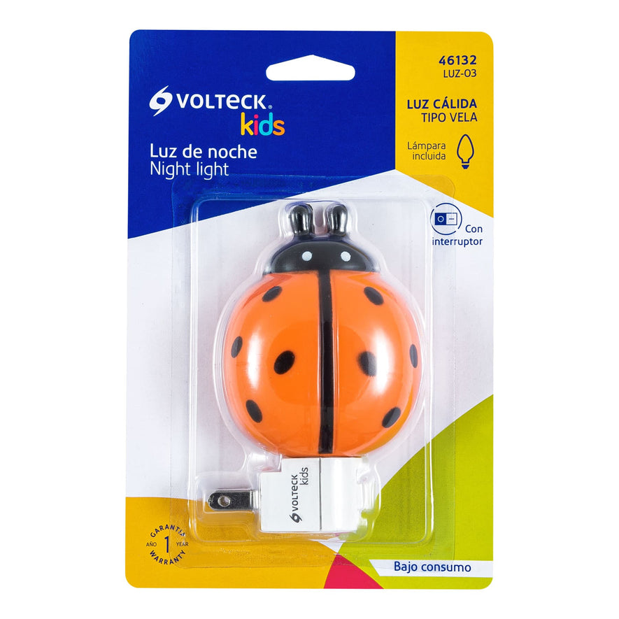 Luz de noche con lámpara E12, catarina, Volteck Caja con 6, 46132