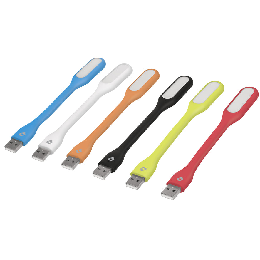 Mini-lámpara flexible de 5 LEDs 1W para puerto USB, Volteck Caja con 12, 46865