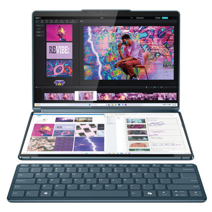 Laptop Lenovo Yoga Book 9 13.3 2880x1800 Táctil Intel Core Ultra 7 155U 16GB 1TB SSD Windows 11 Home Español, 83FF001PLM