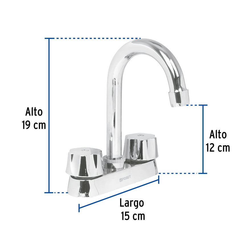 Mezcladora 4' para lavabo, cuello bar, cartucho compresión Caja con 2, 47689