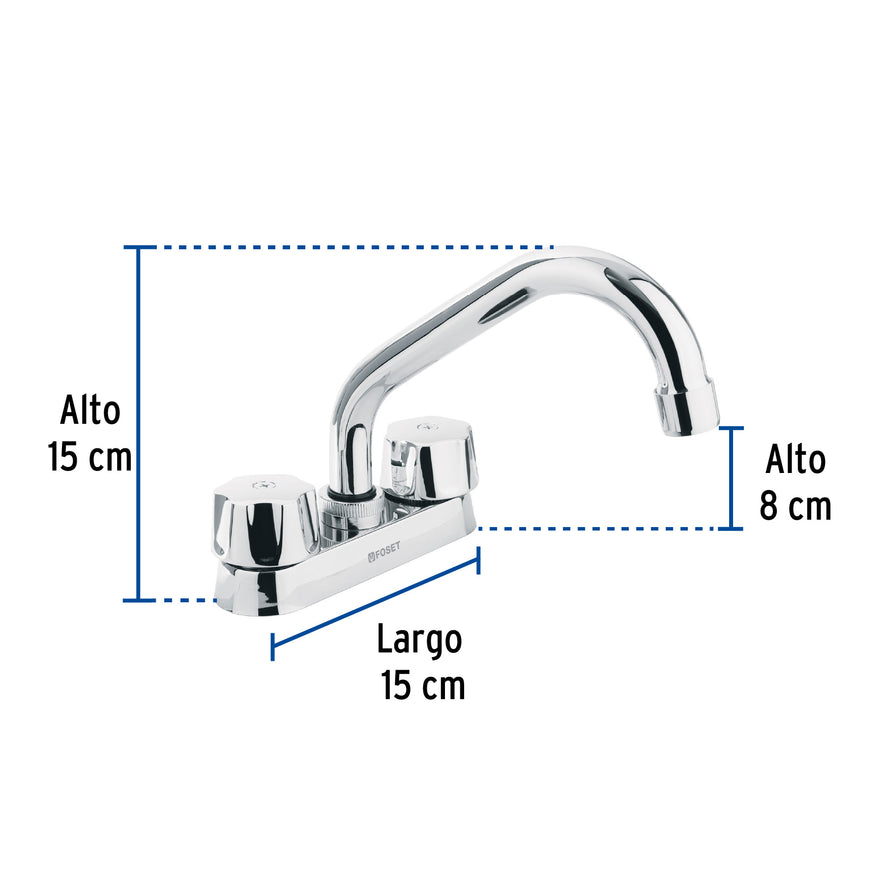 Mezcladora 4' para lavabo, tubular, cartucho cerámico Caja con 2, 47683